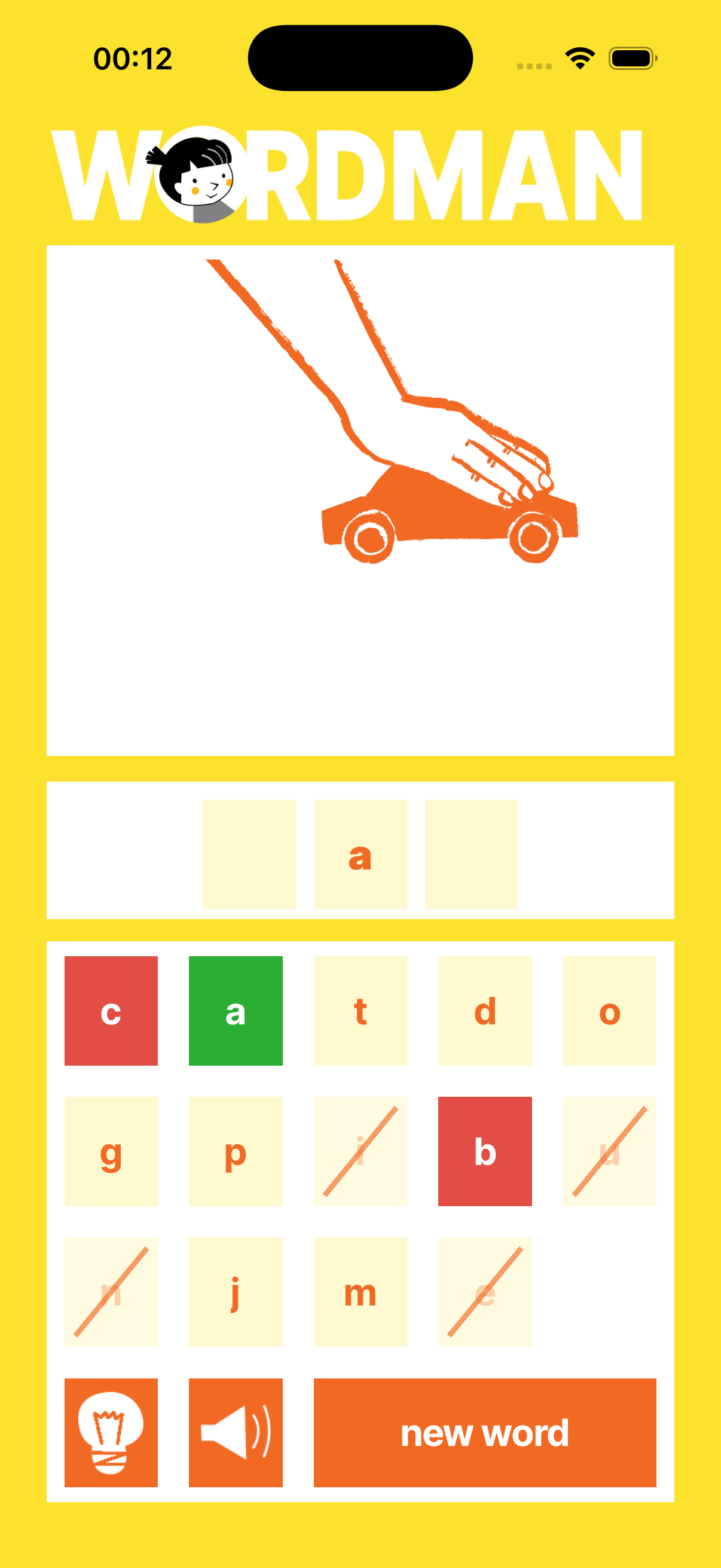 Guided play hints demo in Wordman