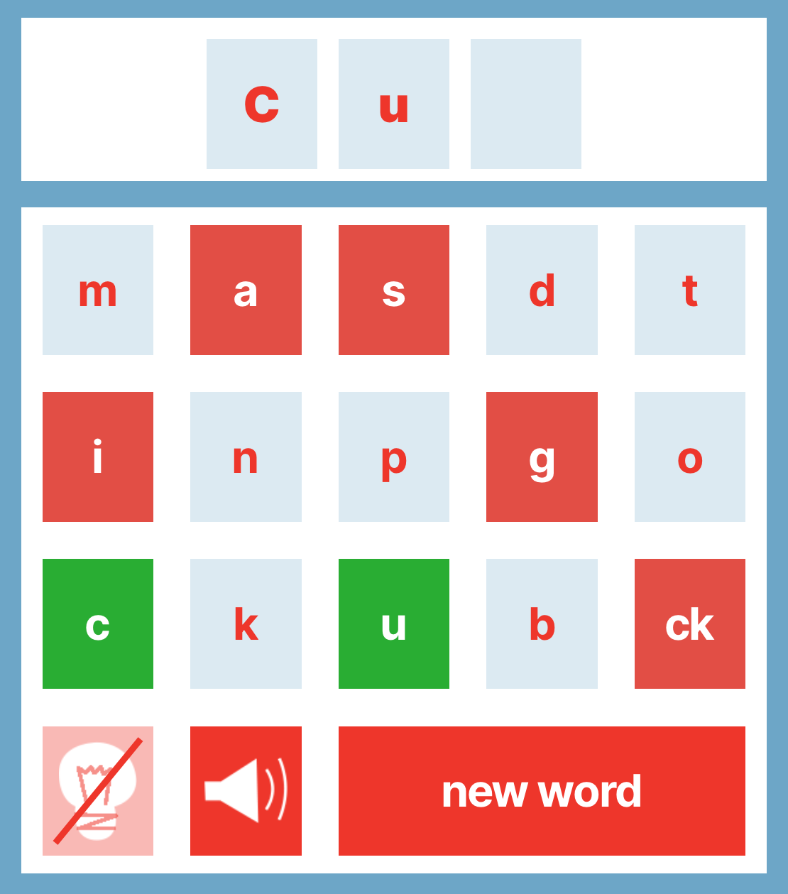Progression tracking in Wordman at a middle stage